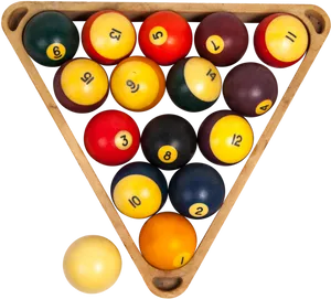 Billiard_ Balls_ Racked_in_ Triangle PNG image