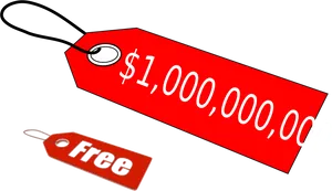 Billion Dollar Price Tagand Free Tag PNG image