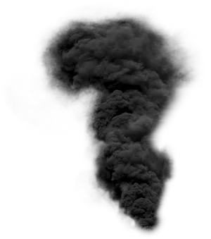 Billowing Black Smoke Plume PNG image