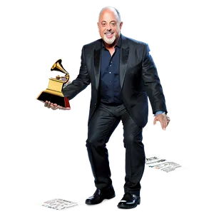 Billy Joel And Grammy Award PNG 06252024