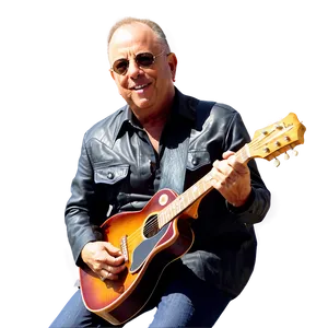 Billy Joel With Guitar PNG Tgj