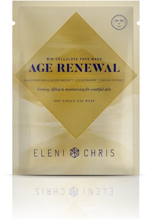 Bio Cellulose Face Mask Age Renewal Packaging PNG image