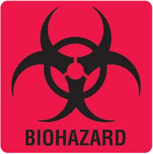 Biohazard Symbol Red Background PNG image