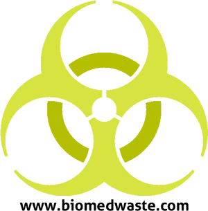 Biohazard Symbol Yellowon Gray Background PNG image