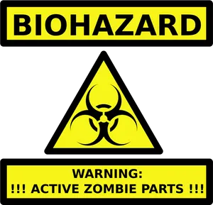 Biohazard Zombie Warning Sign PNG image