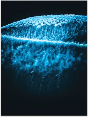Bioluminescent Wave Under Starlight PNG image