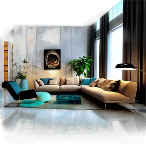 Biophilic Living Room Design Png Stw PNG image
