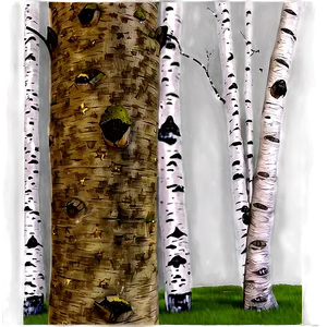 Birch Tree Trunk PNG Wrv56