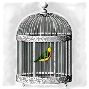 Bird Cage Vintage PNG Wkd46