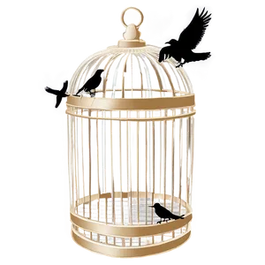 Bird Cage With Birds PNG Puc