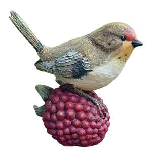 Bird Figurineon Raspberry Sculpture.png