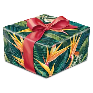 Bird Of Paradise Gift Wrap Design PNG 90