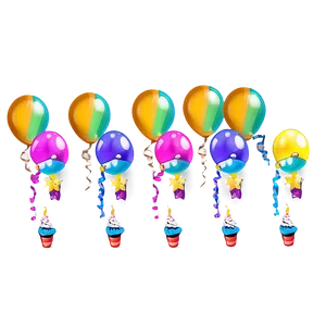 Birthday Balloon Background PNG Mte3 PNG