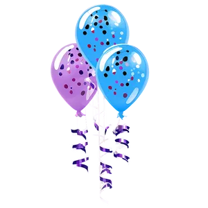 Birthday Balloon With Confetti PNG 40 PNG