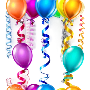 Birthday Balloon With Ribbon PNG Wrj47 PNG