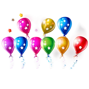 Birthday Balloon With Stars PNG 16