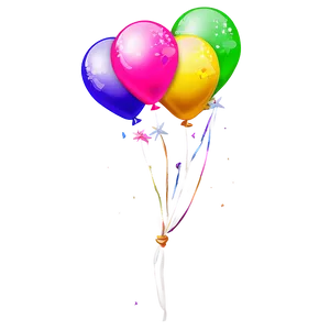 Birthday Balloon With Stars PNG Tju PNG