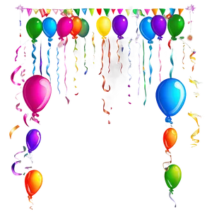 Birthday Balloons Border PNG 23