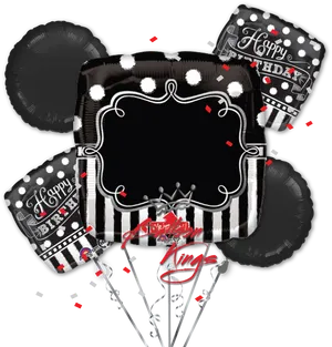Birthday Balloons Chalkboard Design PNG