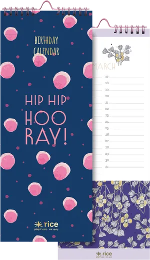 Birthday Calendar Watercolor Splash PNG
