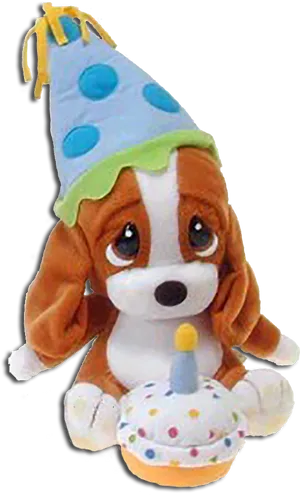 Birthday Celebration Plush Dog Toy PNG image