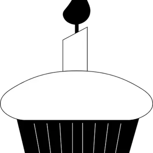 Birthday Cupcakewith Extinguished Candle PNG image