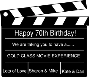 Birthday Gift Clapperboard Movie Experience PNG image