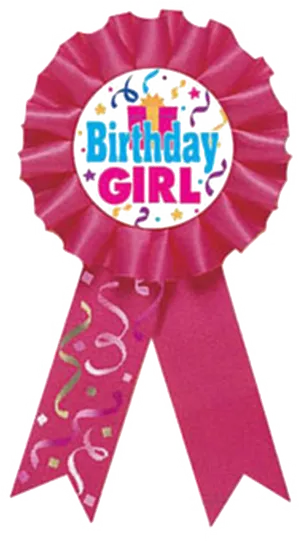 Birthday Girl Pink Ribbon Award PNG image