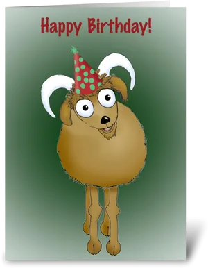 Birthday Goat Cartoon Celebration PNG image