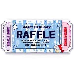 Birthday Raffle Ticket PNG Cvl