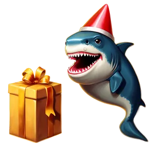 Birthday Shark With Gift Box Png 48 PNG image