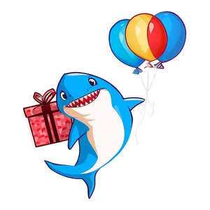 Birthday Shark With Presents Png 06292024 PNG image