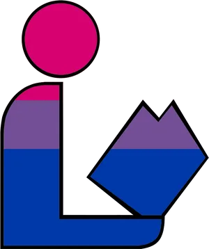 Bisexual Pride Abstract Figure PNG image