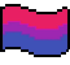 Bisexual Pride Flag Pixel Art PNG image
