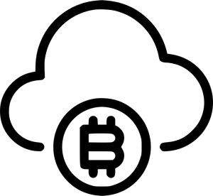 Bitcoin Cloud Icon Black PNG image