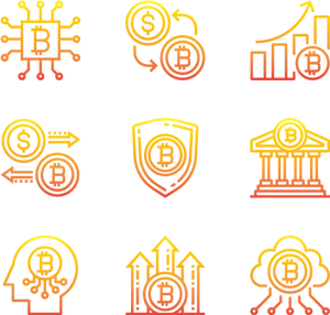 Bitcoin Concept Icons Set PNG image