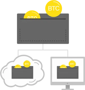 Bitcoin Digital Wallet Concept PNG image