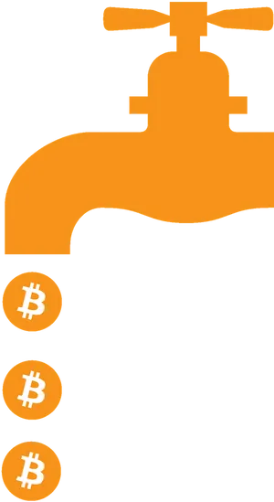 Bitcoin Faucet Concept PNG image