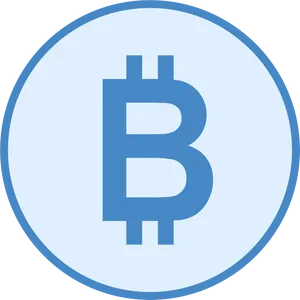 Bitcoin Logo Blue Circle PNG image