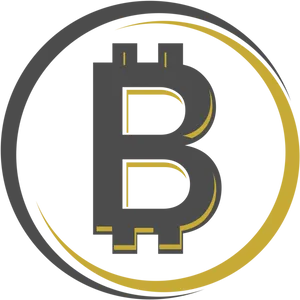 Bitcoin Logo Goldand Black PNG image