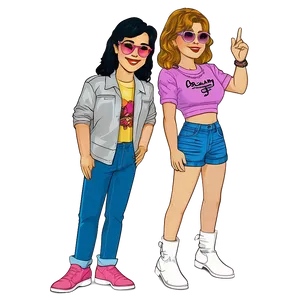Bitmoji Retro 80s Look PNG Hpy