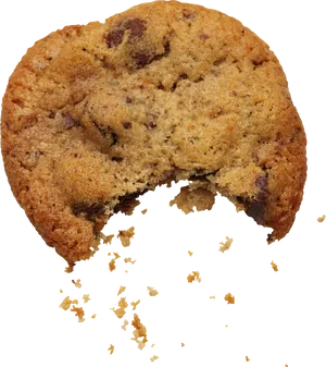 Bitten Chocolate Chip Cookie PNG image