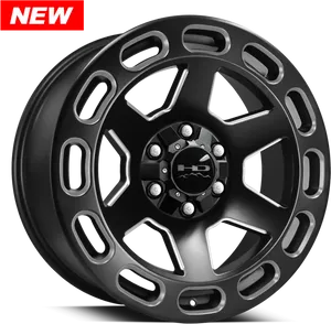 Black Alloy Wheel New Design PNG image