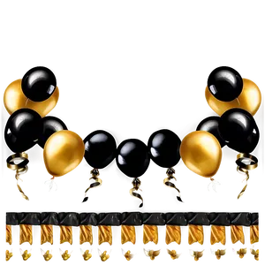 Black And Gold Balloon Banner PNG 89