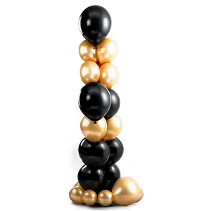 Black And Gold Balloon Column PNG 41