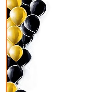 Black And Gold Balloons Border PNG Suo45 PNG