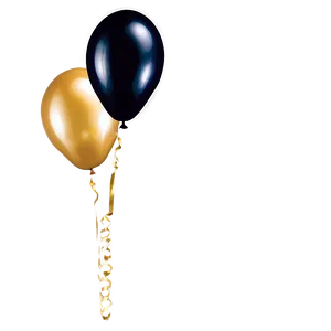 Black And Gold Balloons Corner PNG Hyd69 PNG