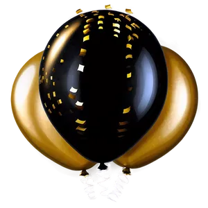 Black And Gold Balloons Decoration PNG Mmu