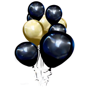 Black And Gold Balloons Design PNG Uvo76 PNG
