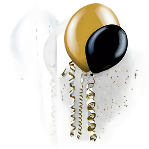 Black And Gold Balloons For Events PNG 26